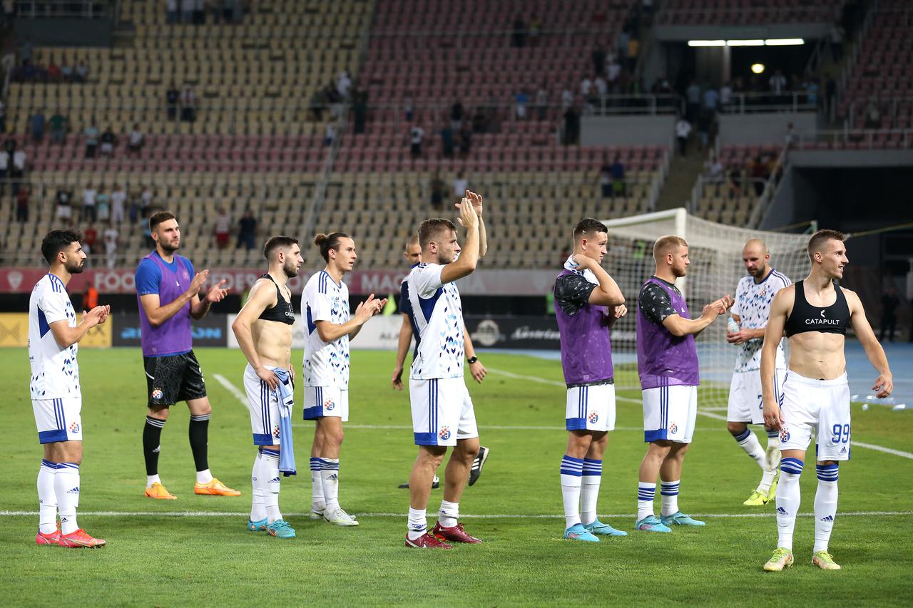 Slavlje Dinamovih igrača nakon pobjede protiv Shkupija