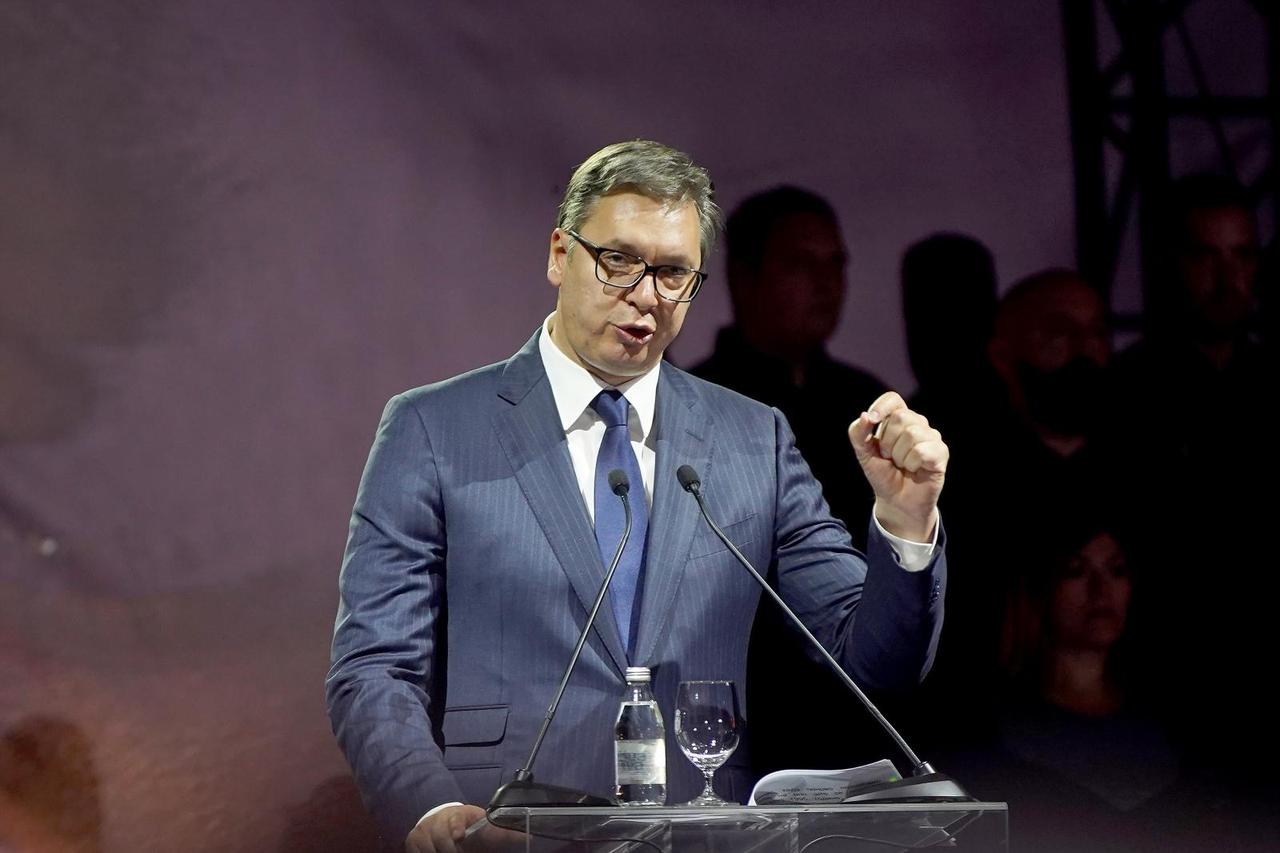 Marking the Day of Remembrance of all killed and expelled Serbs in the armed action "Storm" in the settlement of Busije, which is attended by the President of the Republic of Serbia Aleksandar Vucic, the Prime Minister of Serbia Ana Brnabic with members o