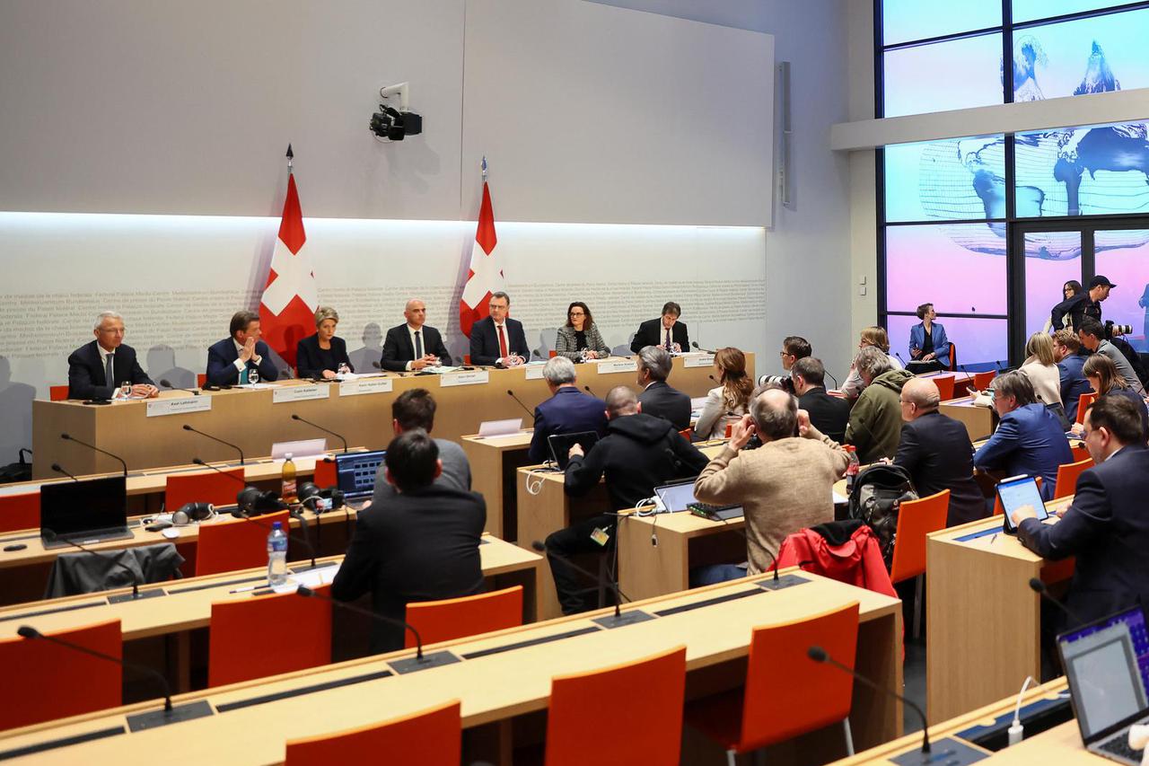 News conference on Credit Suisse after UBS takeover offer, in Bern