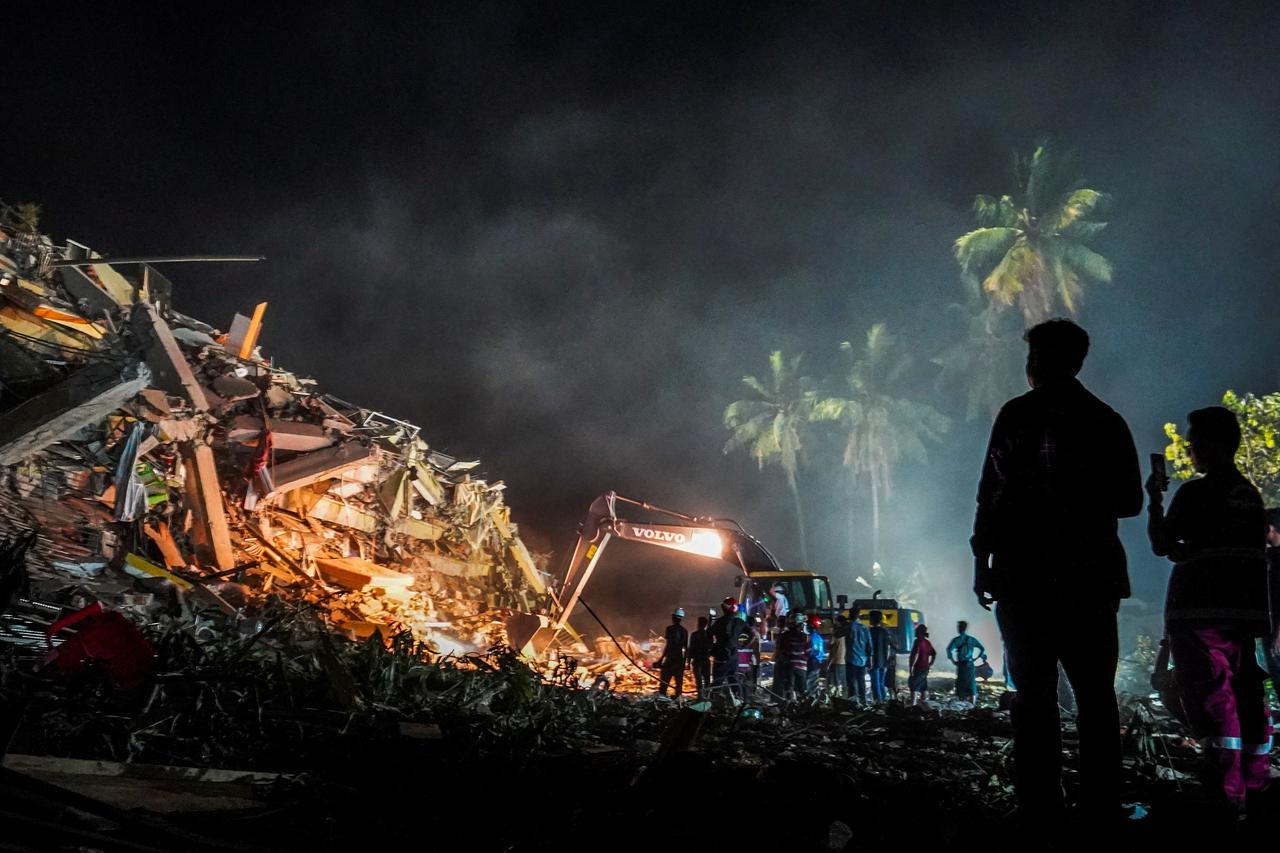 Aftermath of strong earthquake, in Mandalay
