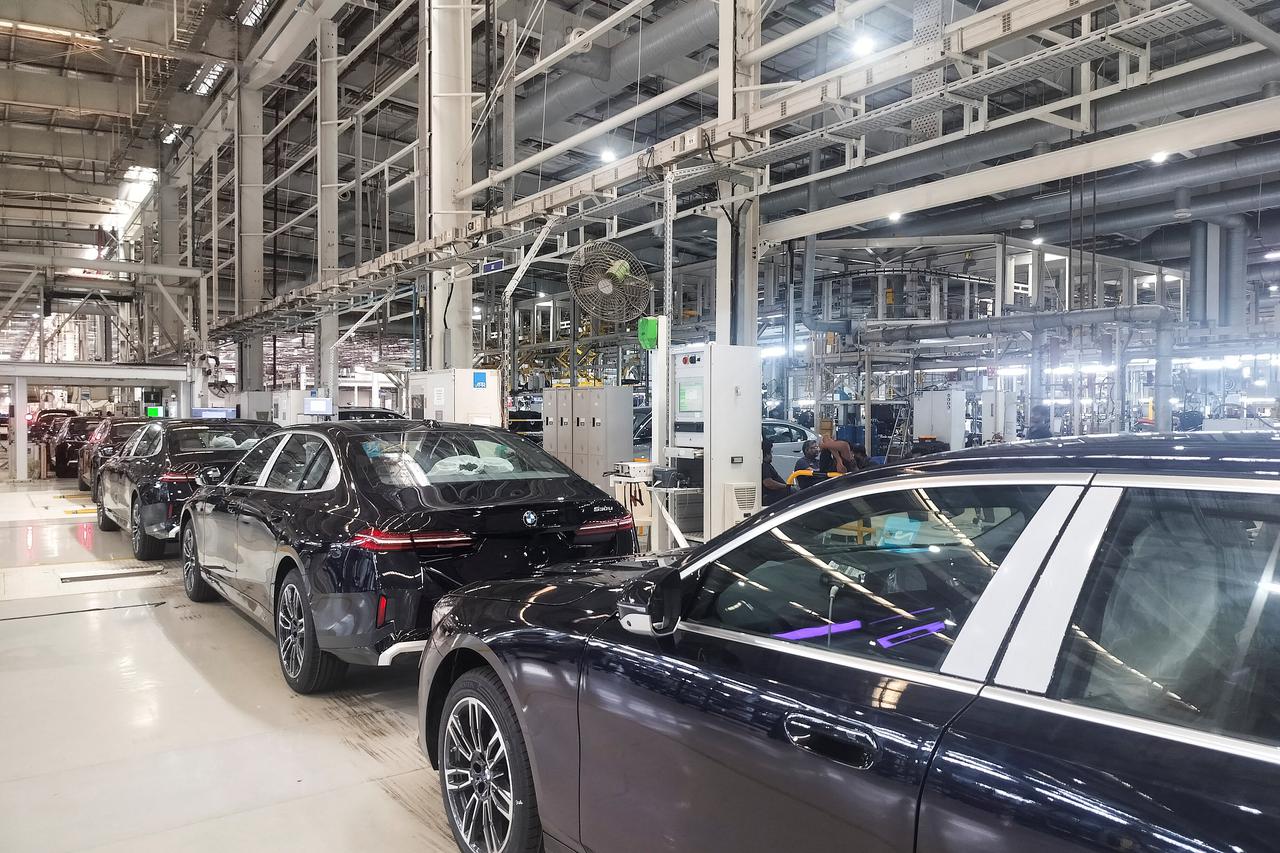 BMW cars at BMW's manufacturing plant in Chennai