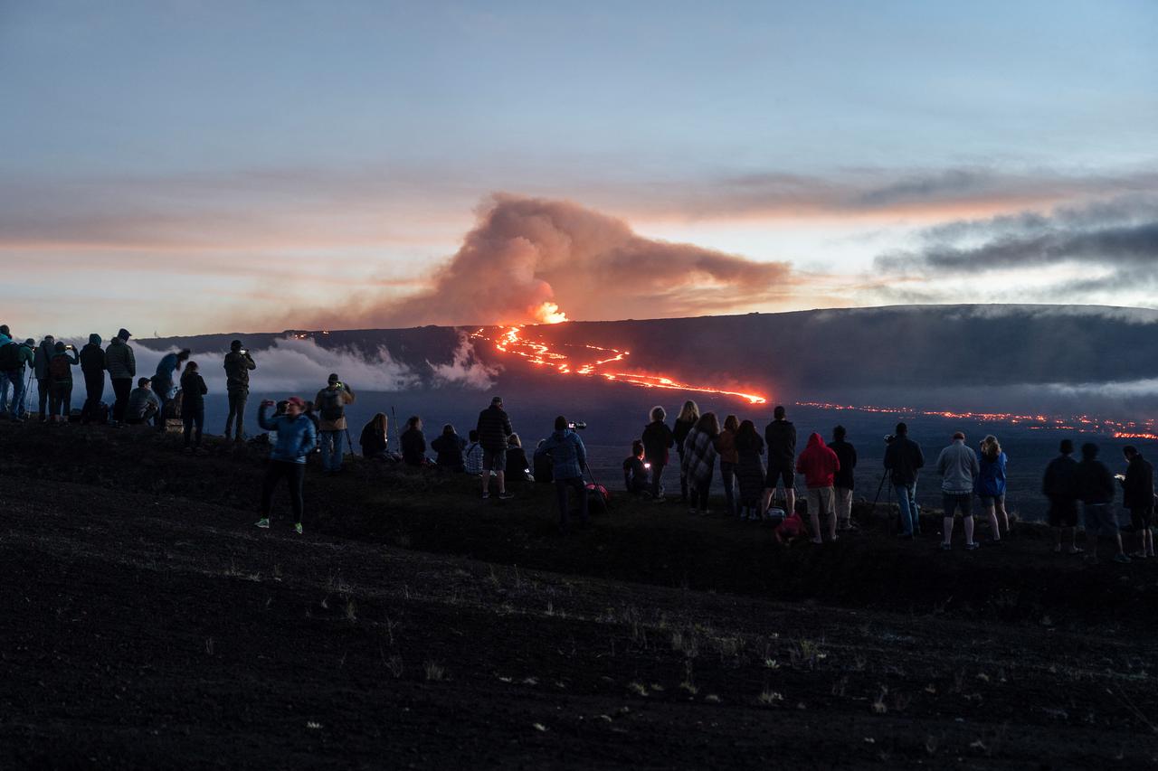 Mauna Loa volcano eruption in Hawaii