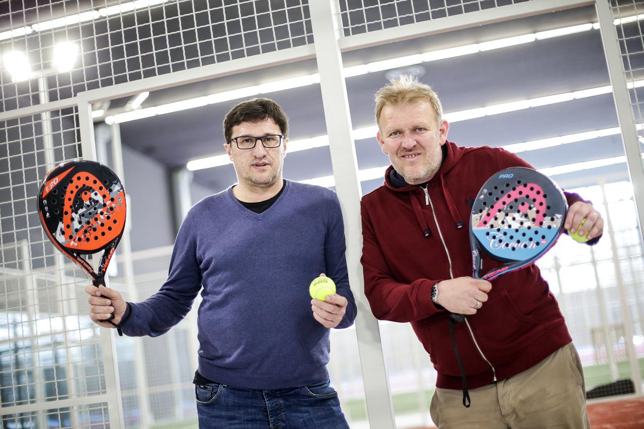 25.02.2016.,  Zagreb - Robert Prosinecki i Janko Jankovic u dvorani pokrecu sport Padel koji je dosad bio nepoznat Hrvatima.   Photo: Petar Glebov/PIXSELL
