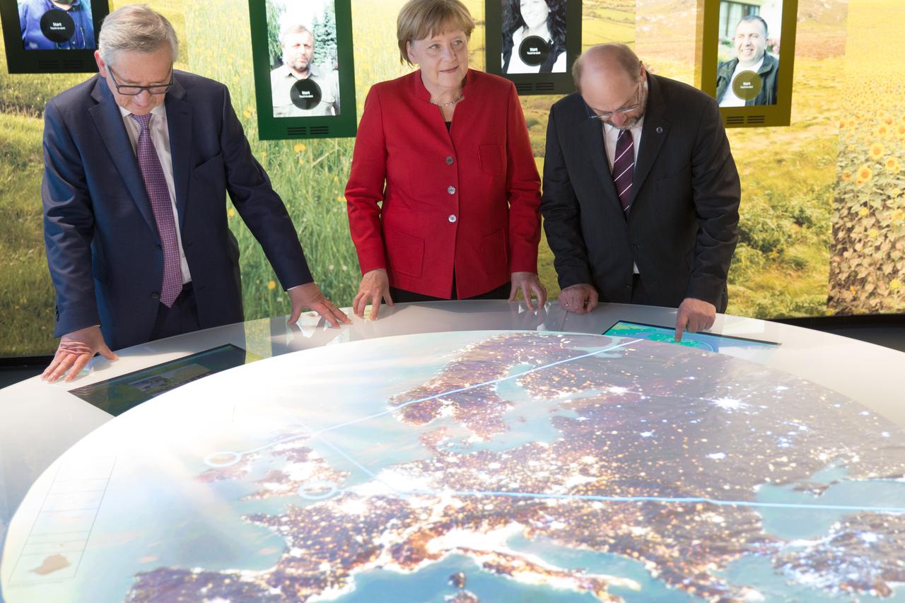 Merkel, Schulz i Juncker