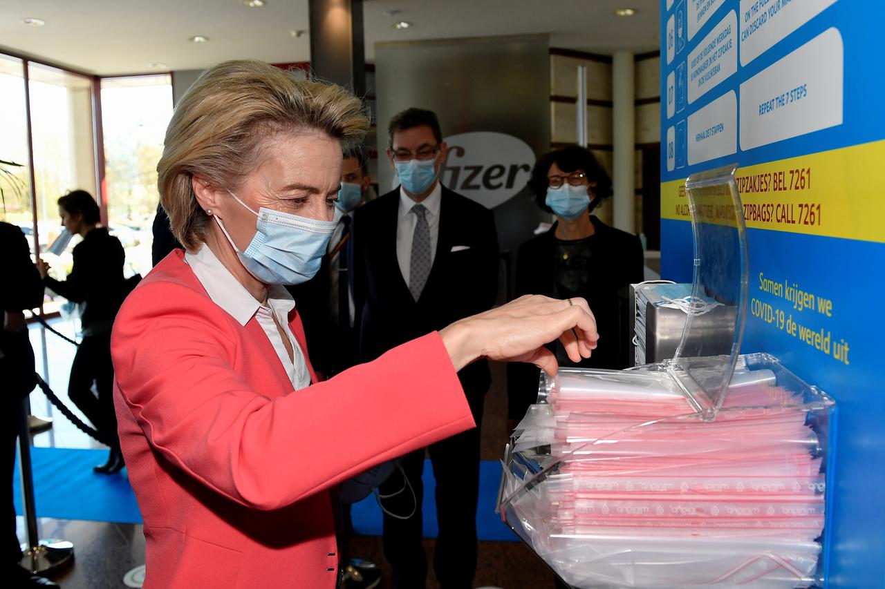 European Commission President Ursula von der Leyen visits Pfizer vaccine plant in Puurs