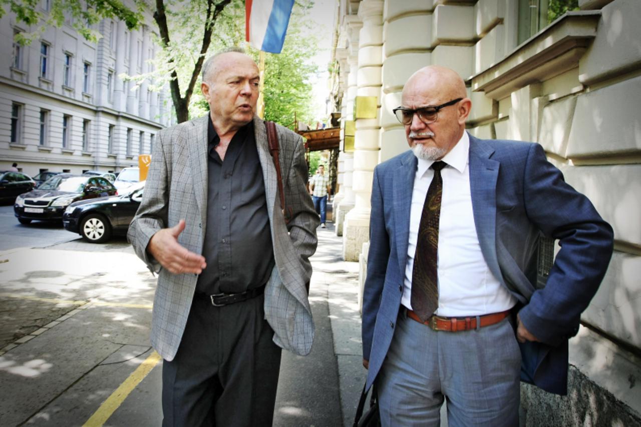 '31.05.2012., Zagreb - Drago Rubala s odvjetnikom Brankom Sericem izlazi iz zgrade USKOK-a u Gajevoj ulici. Photo: Petar Glebov/PIXSELL'