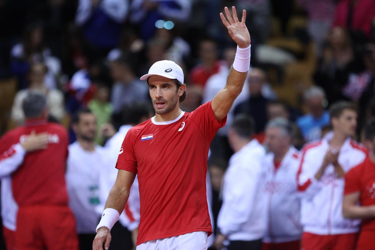 Rijeka: Borna Ćorić i Dominic Thiem u četvrtom meču između Hrvatske i Austrije u kvalifikacijama Davis Cupa