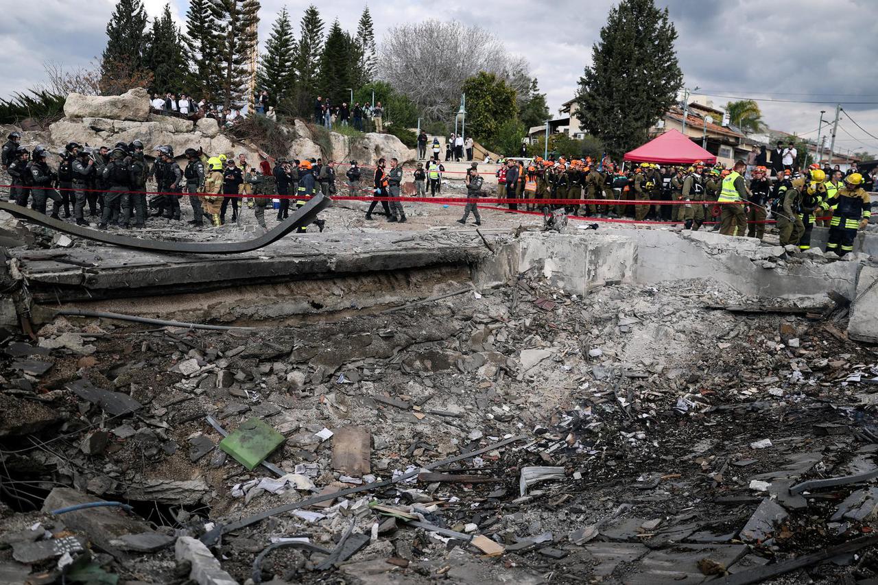 Aftermath of an Iranian strike in Beit Shemesh