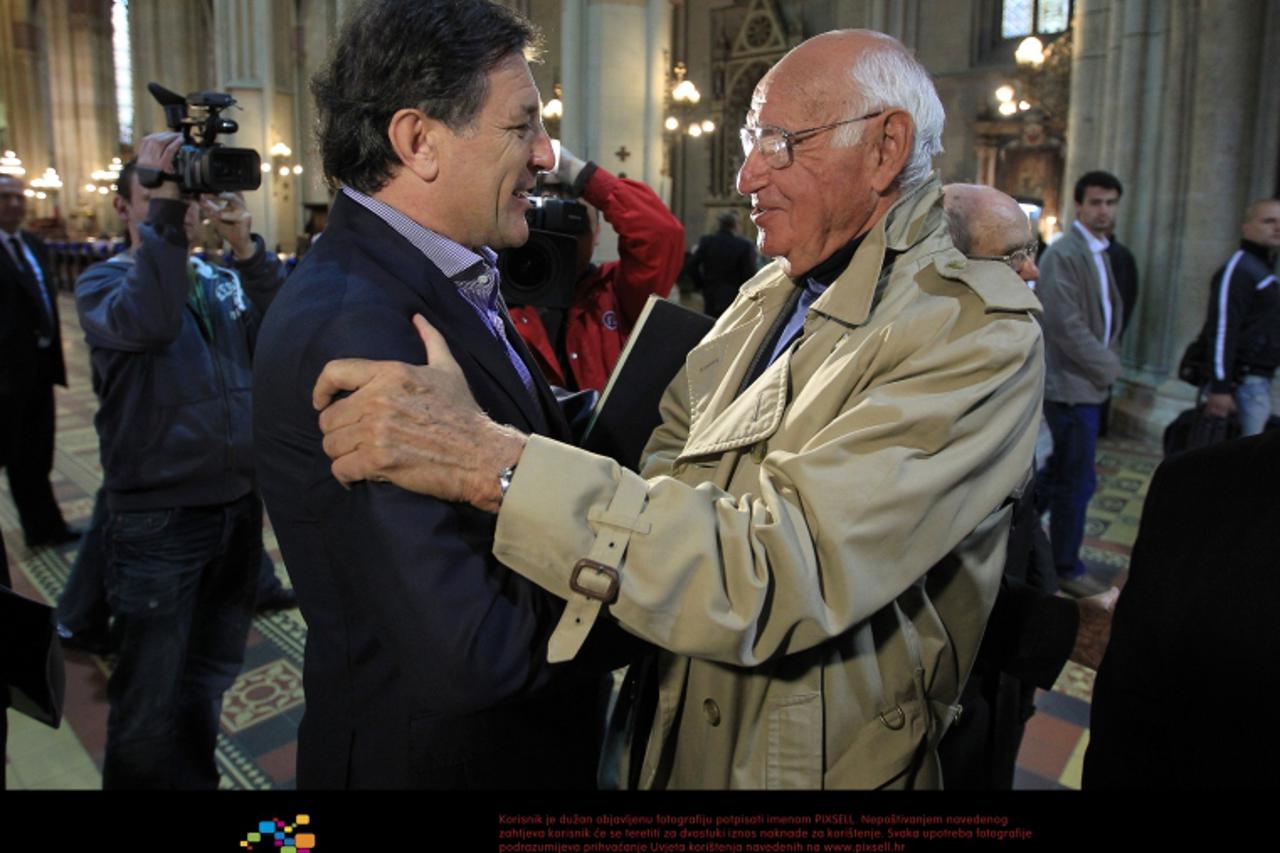 '26.04.2011., Zagreb - U zagrebackoj katedrali odrzana je misa za 100. rodjendan GNK Dinamo. Zdravko Mamic i Vlatko Markovic. Photo: Antonio Bronic/PIXSELL'
