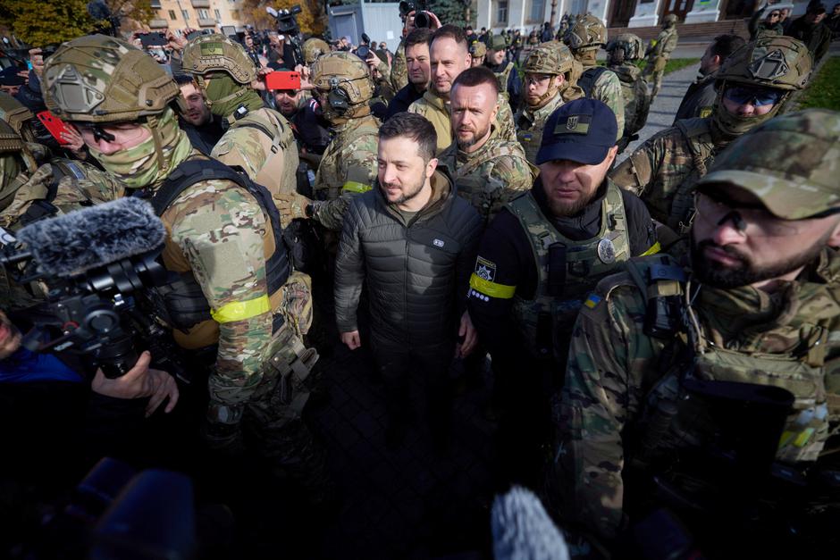Ukraine's President Volodymyr Zelenskiy visits Kherson