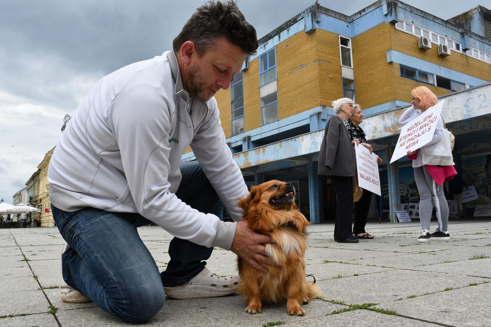 20.06.2020. Slavonski Brod - Prosvjedni skup ljubitelja zivotinja Ulica bez lutalica. Photo: Ivica Galovic/ PIXSELL