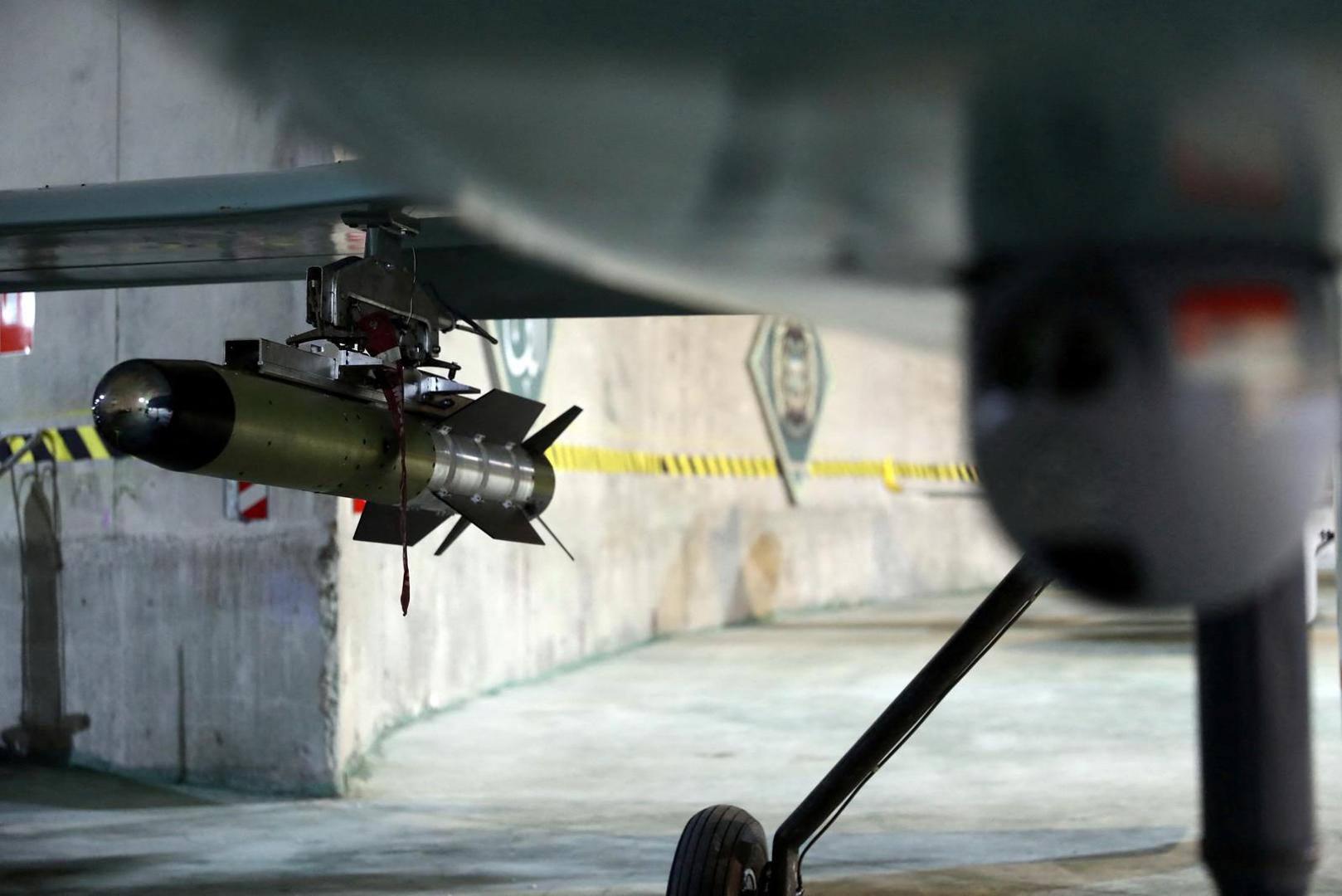 Detail view of a drone at an underground site at an undisclosed location in Iran, in this handout image obtained on May 28, 2022. Iranian Army/WANA (West Asia News Agency)/Handout via REUTERS ATTENTION EDITORS - THIS IMAGE HAS BEEN SUPPLIED BY A THIRD PARTY. Photo: Wana News Agency/REUTERS