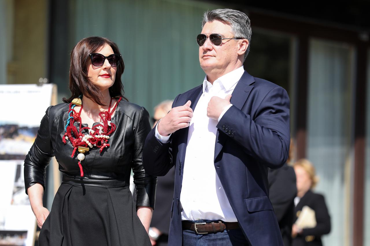 Zagreb: Predsjednik Milanović u društvu supruge Sanje na otvorenju izložbe na Pantovčaku