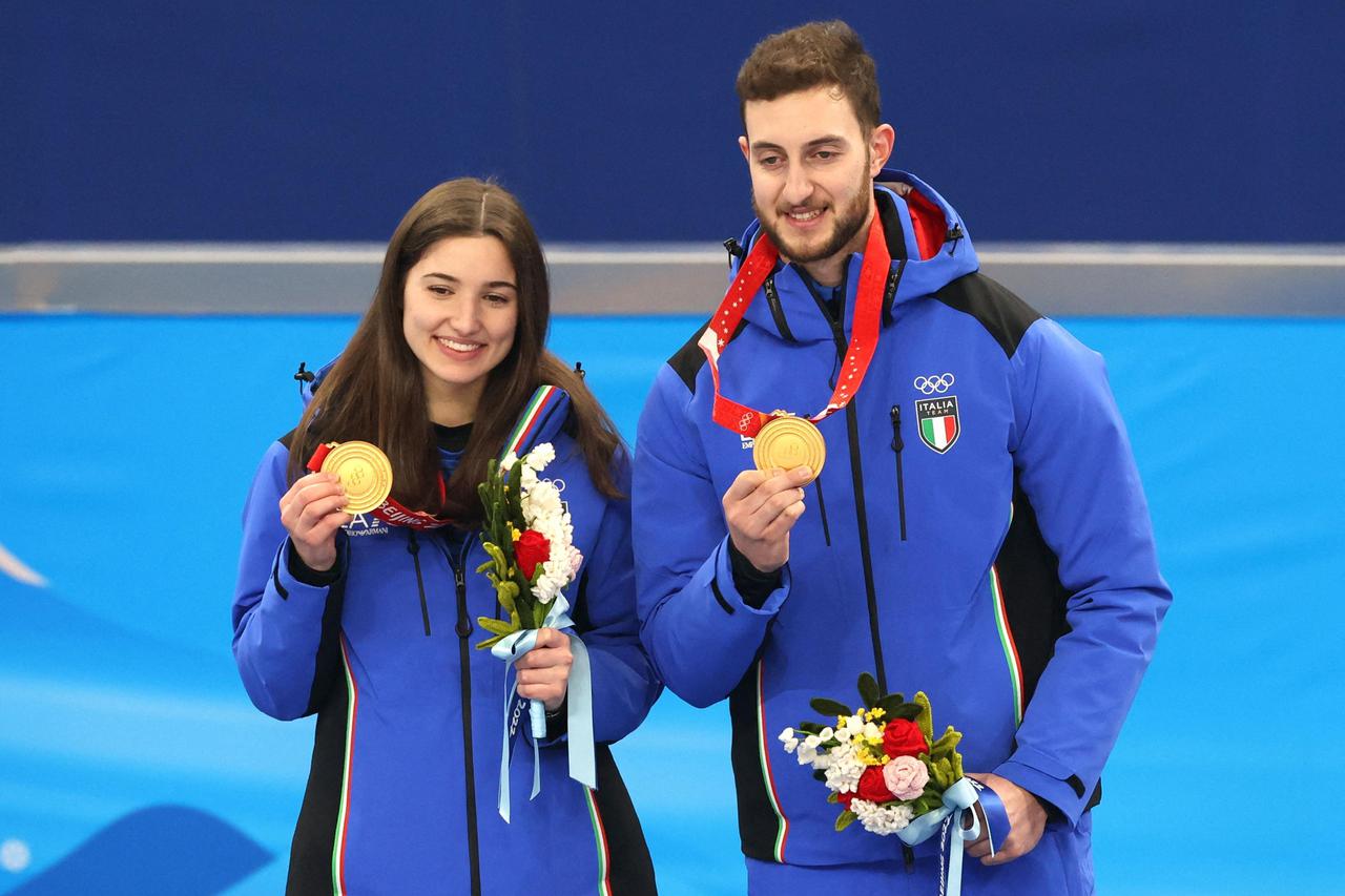 Victory Ceremony - Curling Mixed Doubles MD Gold Medal