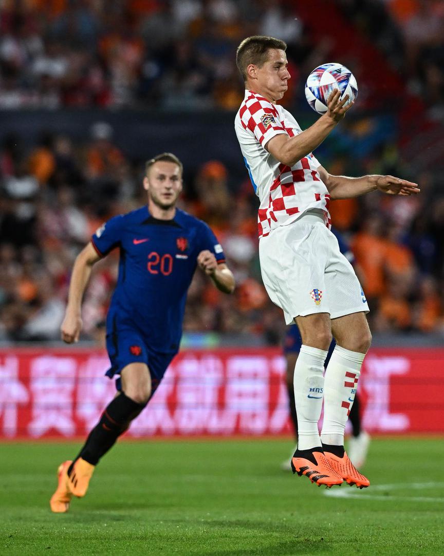 14.06.2023., stadion Feyenoord "De Kuip", Rotterdam, Nizozemska - UEFA Liga Nacija, polufinale, Nizozemska - Hrvatska. Mario Pasalic Photo: Marko Lukunic/PIXSELL