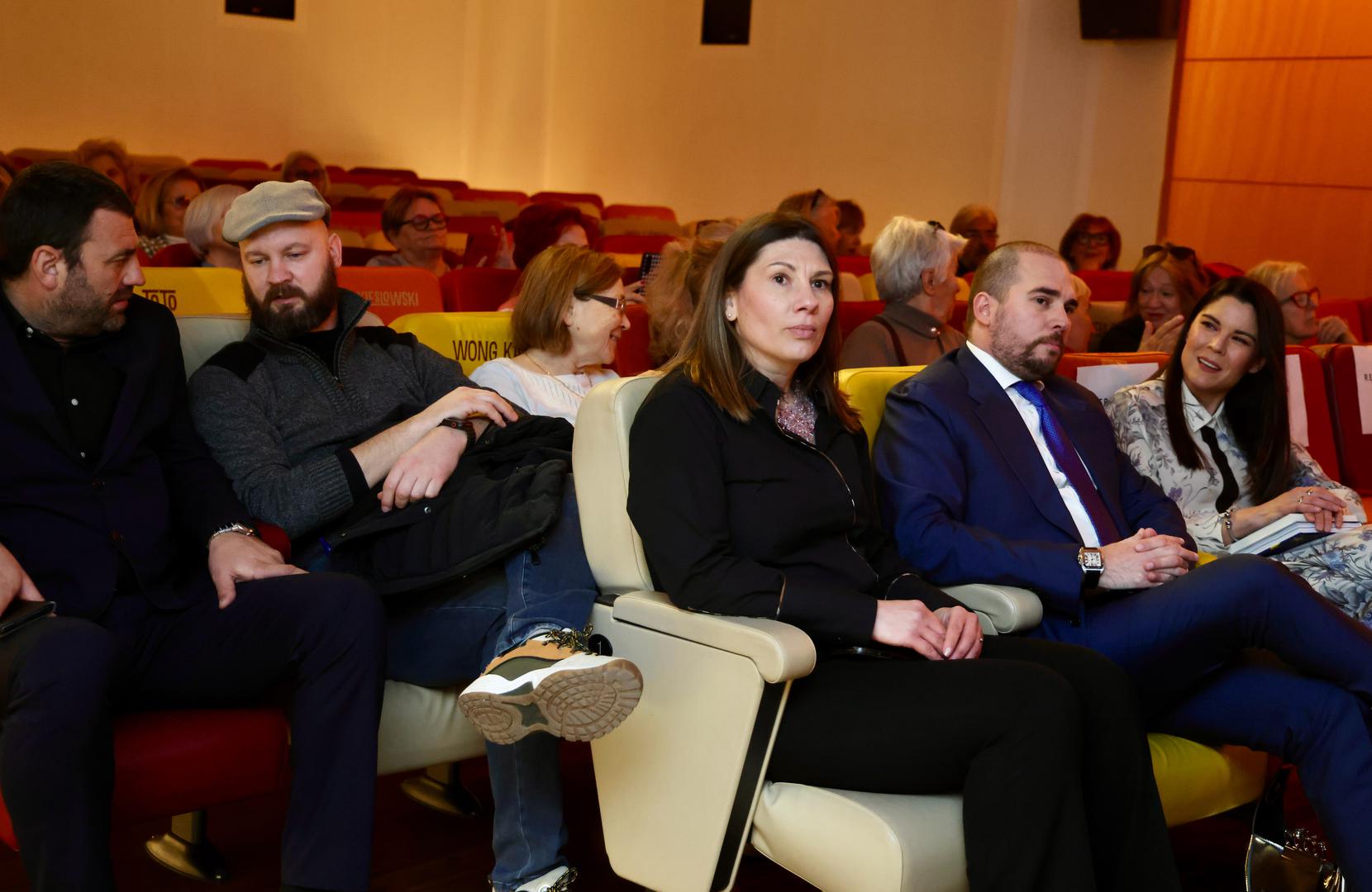 25.02.2026.,Split-Svecano otvoren mural posvecwen splitskoj glumici Zdravki Krstulovic u prolazu pokraj Hrvatskog narodnog kazališta u Splitu,  Program je nastavljen projekcijom dokumentarnog filma o Zdravki Krstulovic iz serijala Velikani hrvatskog glumista, u produkciji Menorah filma. Photo: Ivo Cagalj/PIXSELL