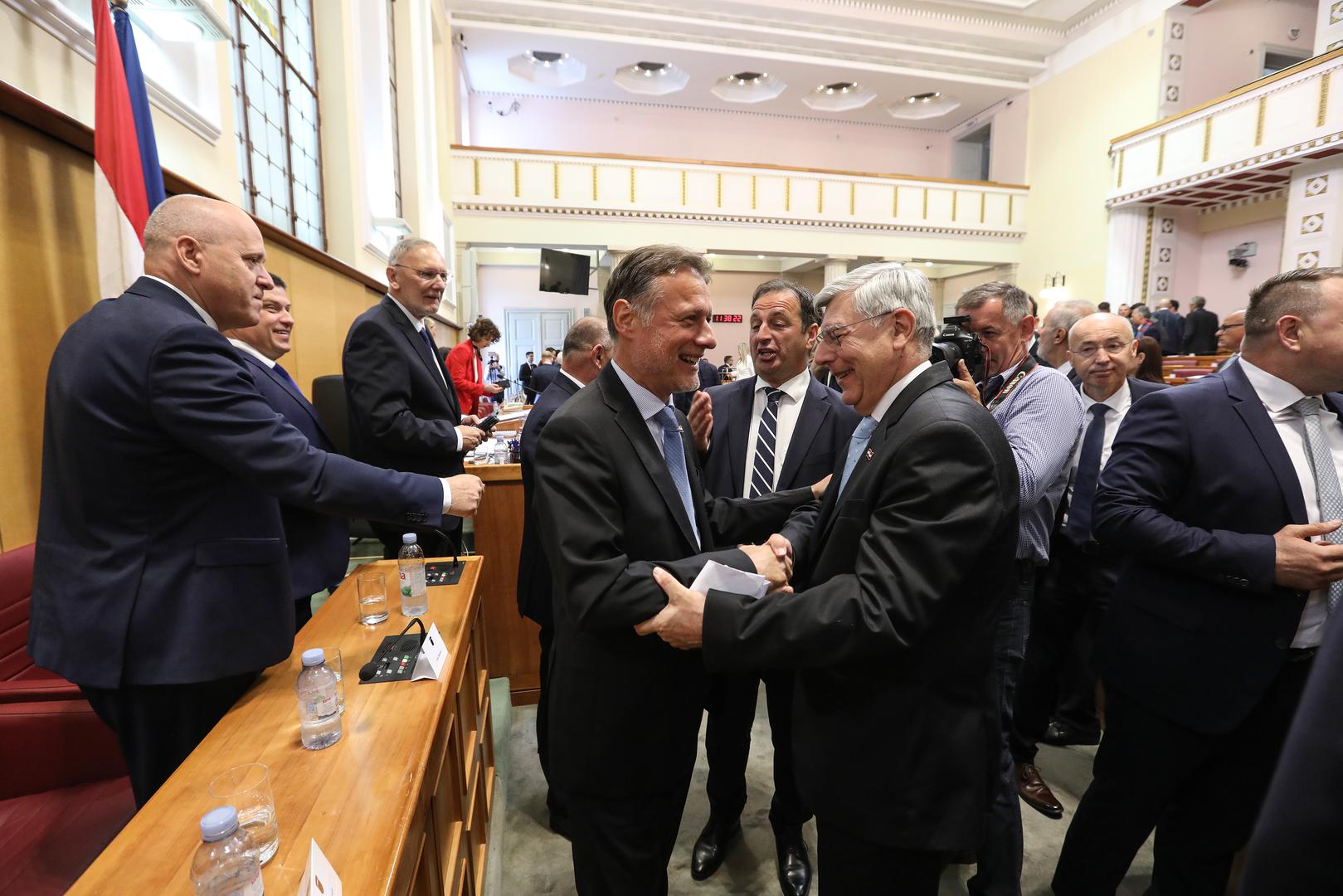 16.05.2024., Zagreb - Prvo zasjedanje Hrvatskog sabora u 11. sazivu. Gordan Jandrokovic, Zeljko Reiner Photo: Robert Anic/PIXSELL