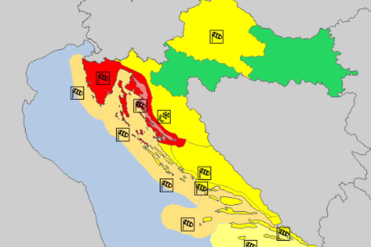 Crveno upozorenje za Istru i Kvarner