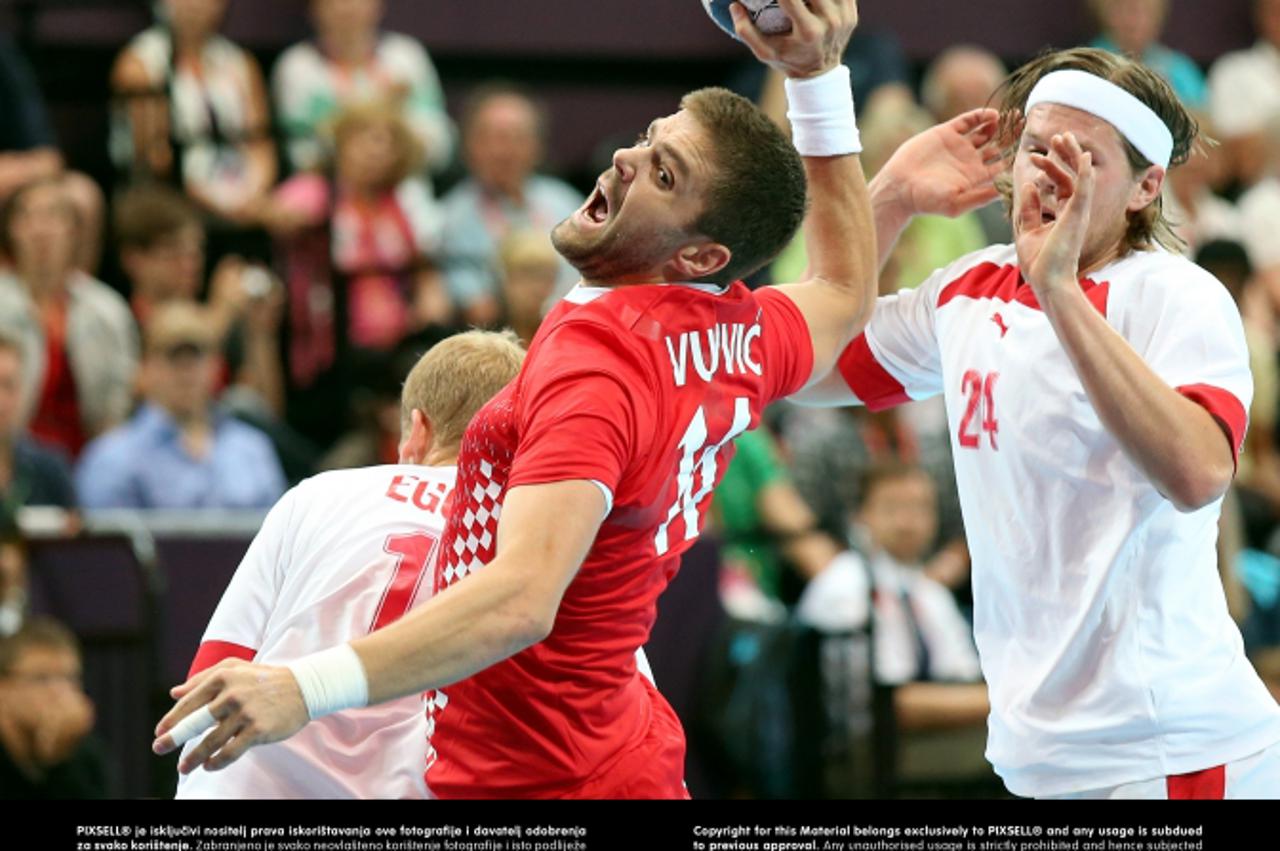 '04.08.2012., Engleska, London - Ljetne Olimpijske igre London 2012. Rukomet, muski. Skupina B, Hrvatska - Danska.Drago Vukovic. Photo: Igor Kralj/PIXSELL'