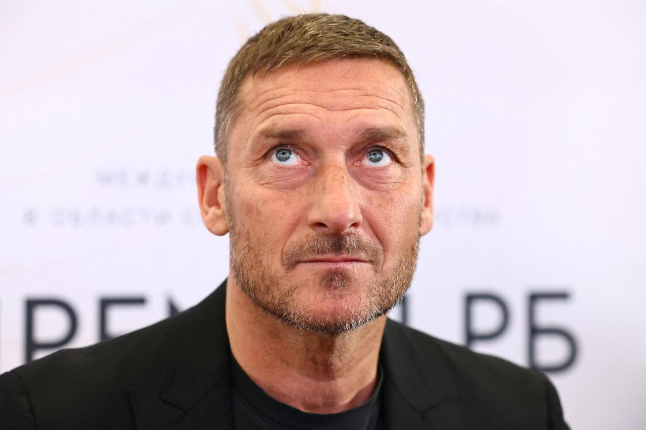 Francesco Totti attends a ceremony in Moscow