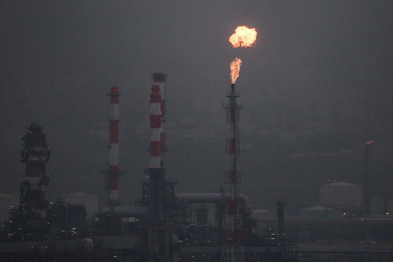 An oil refinery following an Iranian attack which, according to Israel's Energy Ministry, didn't cause "significant damage", in Haifa