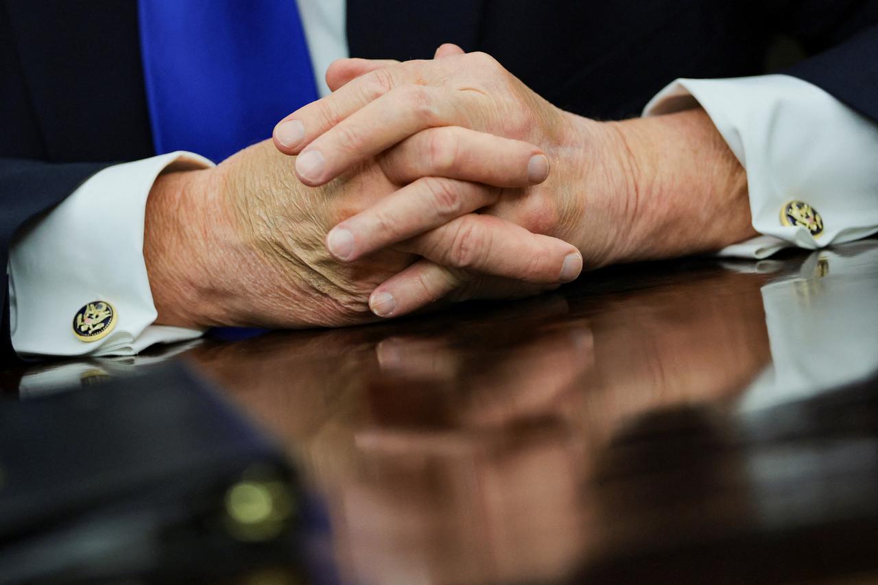 U.S. President Donald Trump in the Oval Office at the White House in Washington