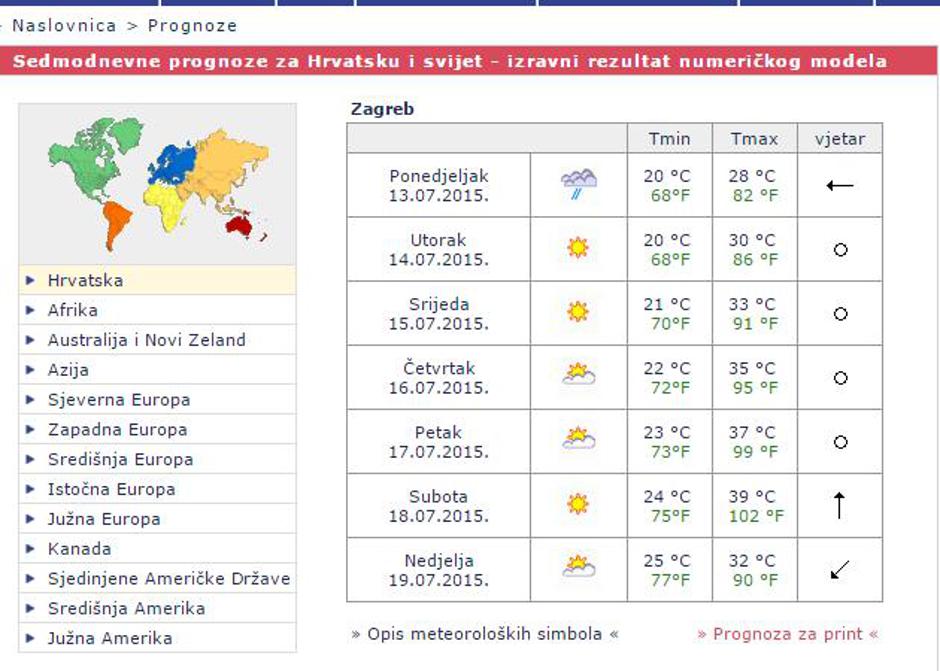 DHMZ toplotni val zagreb