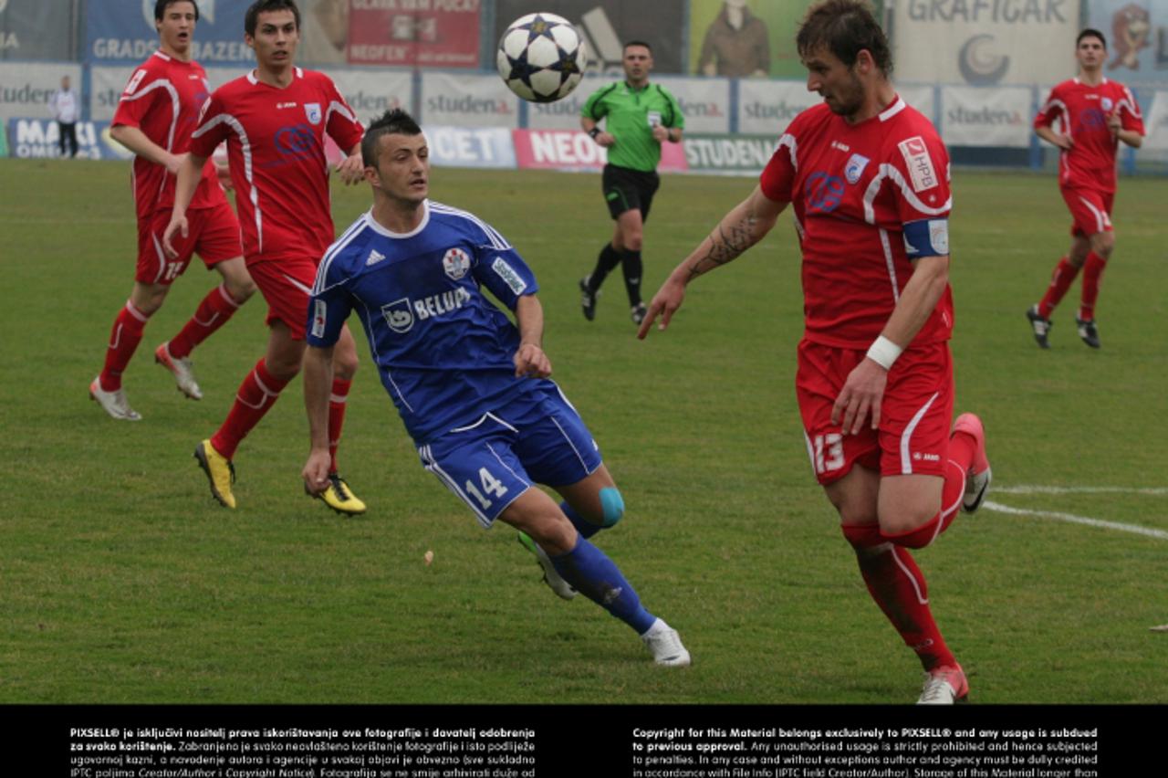'09.03.2013., Koprivnica - MAXtv 1. HNL, 23. kolo, NK Slaven Belupo - HNK Cibalia. Mateas Delic, Dario Zuparic. Photo: Marijan Susenj/PIXSELL'