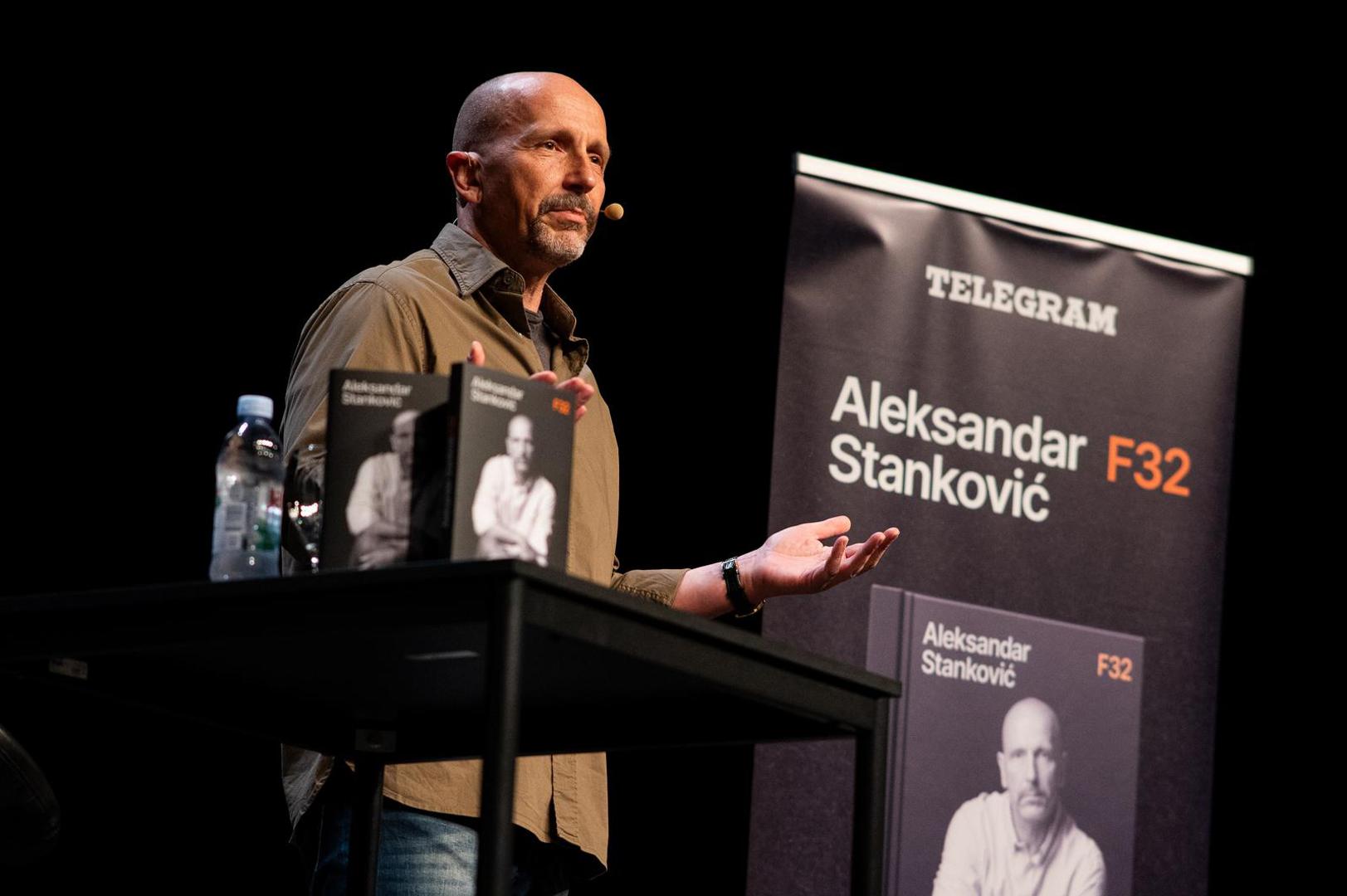 Voditelj, urednik i novinar Aleksandar Stanković danas je predstavio svoju novu knjigu naslova "F32".