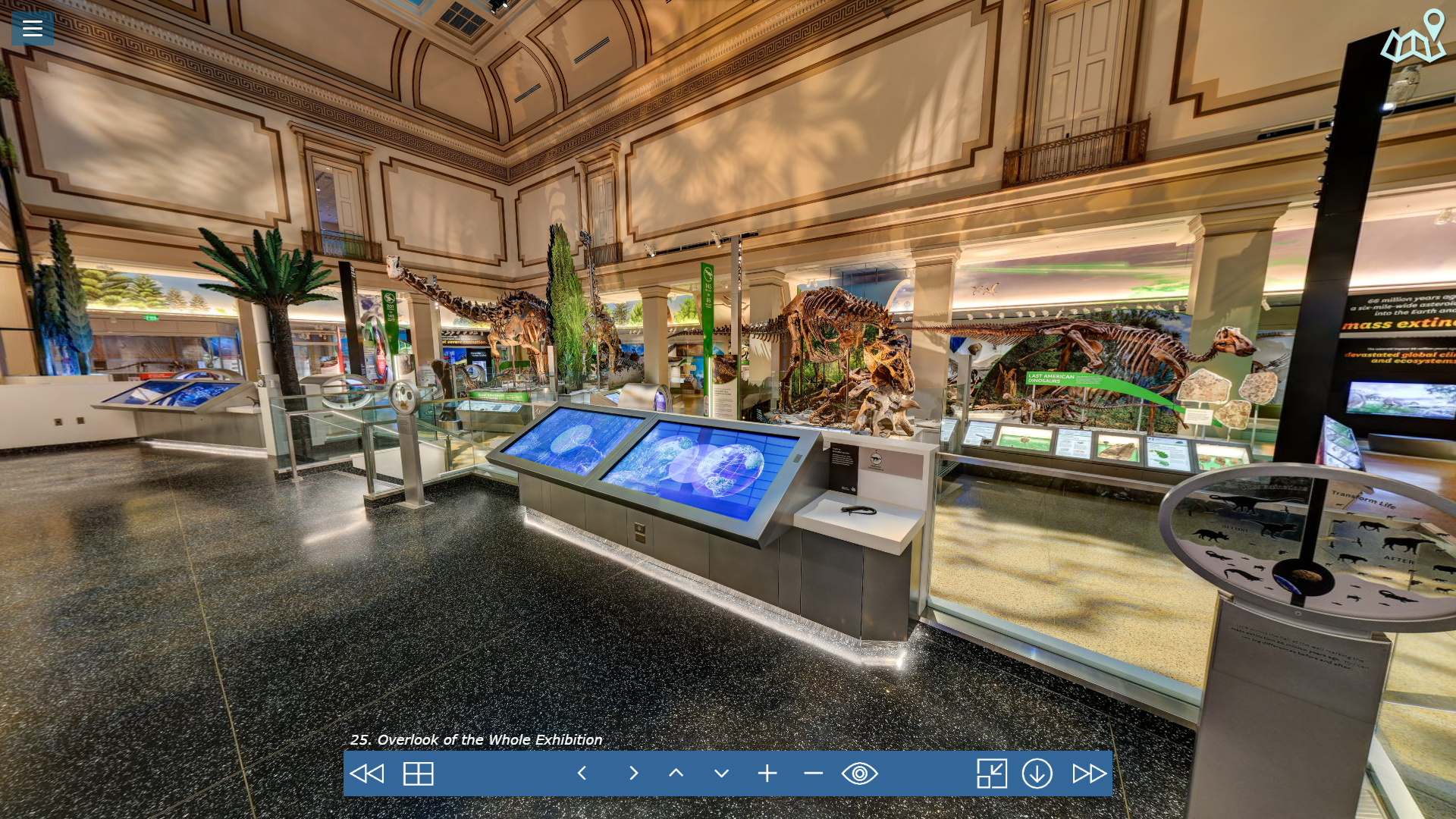 Smithsonian Institution u Washingtonu najveći je muzejski kompleks na svijetu te obuhvaća čak 19 muzeja i galerija. Posebno se ističe Nacionalni muzej zrakoplovstva i astronautike s najvećom zbirkom povijesnih letjelica i svemirskih brodova te Nacionalni prirodoslovni muzej s poznatim Hope dijamantom. Virtualni posjetitelji mogu istražiti i American Art Museum s najvećom zbirkom američke umjetnosti, kao i Nacionalnu galeriju portreta  koja dokumentira najvažnije ličnosti američke povijesti, a tu je i impresivna zbirka Nacionalnog muzeja američke povijesti koja uključuje originalne američke zastave i predsjedničke memorabilije.