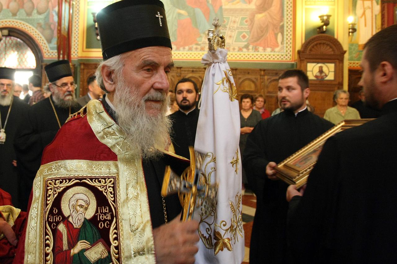 06.06.2012., Zagreb - Srpski patrijarh Irinej odrzao je liturgijsko slavlje u pravoslavnoj crkvi Svetog Preobrazenja Gospodnjeg u sklopu svog posjeta Zagrebu i mitropoliji zagrebako-ljubljanskoj.