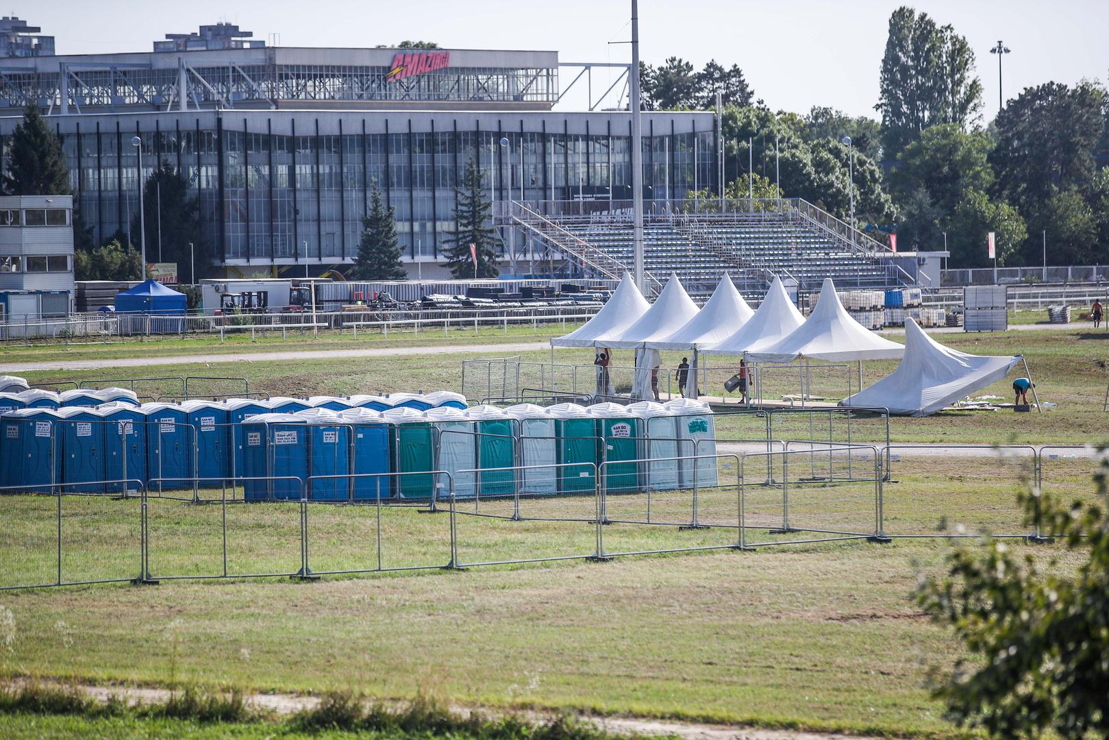 31.07.2024.., Zagreb - Radovi na tribinama i pozornici Hipodroma za koncert Eda Sheerana koji uskoro nastupa u sklopu Mathematics turneje. Photo: Slavko Midzor/PIXSELL