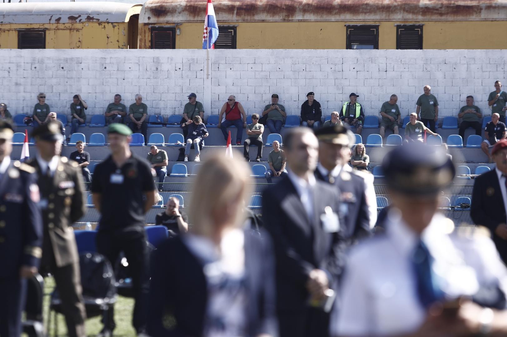 05.08.2021., Knin - Svecani program i dolazak drzavnih duznosnika povodom Dana pobjede i domovinske zahvalnosti te Dana hrvatskih branitelja na stadionu NK Dinara. Photo: Milan Sabic/PIXSELL