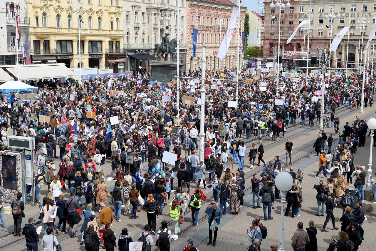Zagreb: Veliki prosvjed obrazovnih sindikata