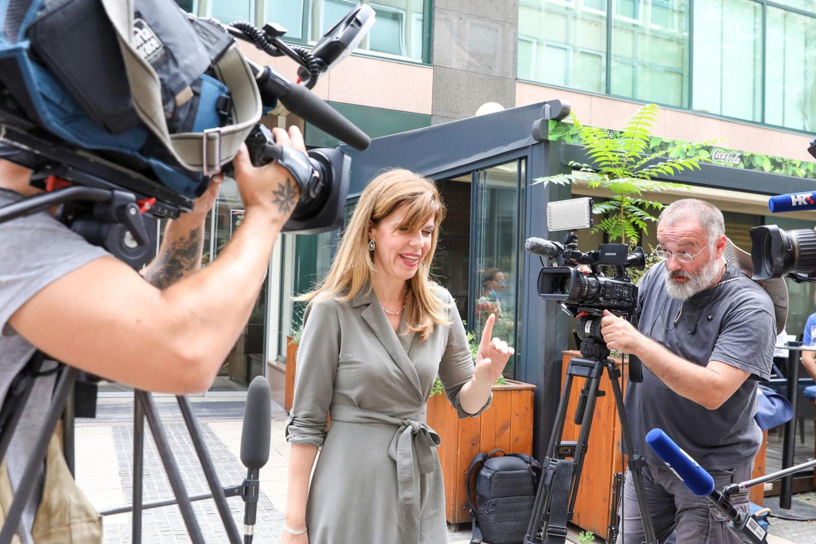 06.07.2020., Zagreb - Biljana Borzan dolazi na sjednicu Predsjednistva SDP-a u sjediste stranke na Iblerovom trgu. Photo: Patrik Macek/PIXSELL