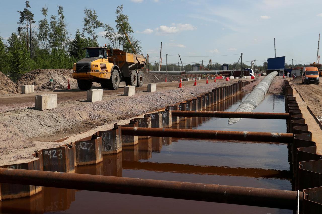 FILE PHOTO: The construction site of the Nord Stream 2 gas pipeline in Russia