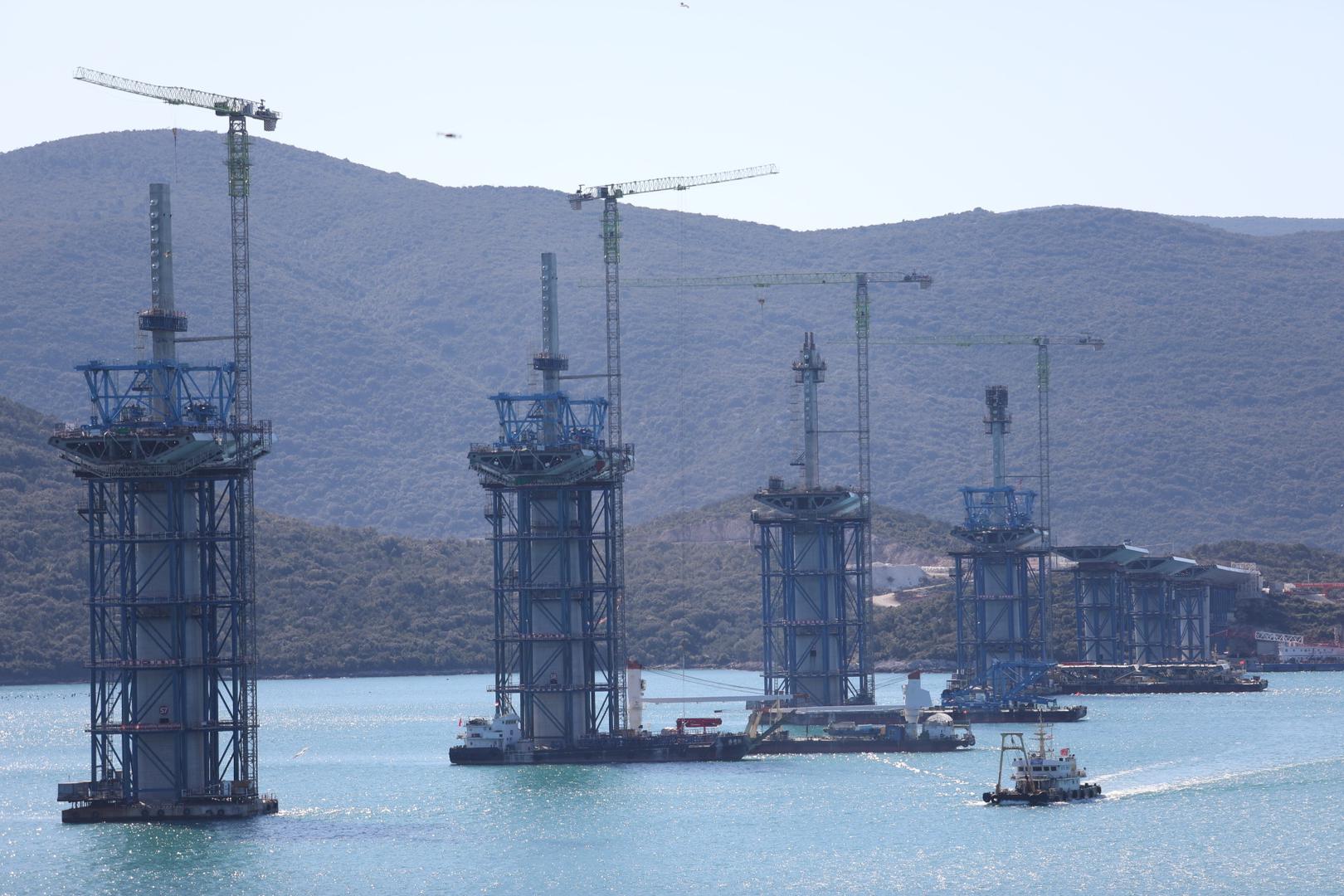 15.02.2021., Komarna - Gradiliste mosta Komarna-Peljesac.
Photo:Ivo Cagalj/PIXSELL