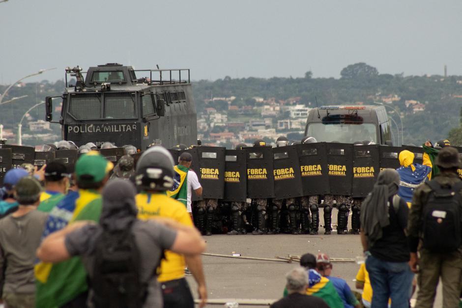 Supporters of Brazil's former President Jair Bolsonaro demonstrate against President Luiz Inacio Lula da Silva, in Brasilia