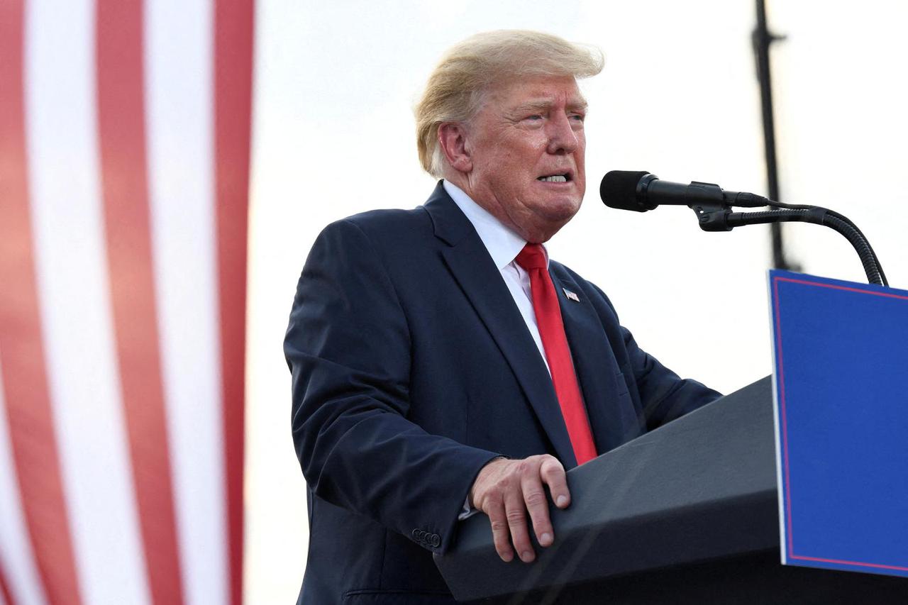 FILE PHOTO: Former U.S. President Donald Trump holds a rally in Mendon
