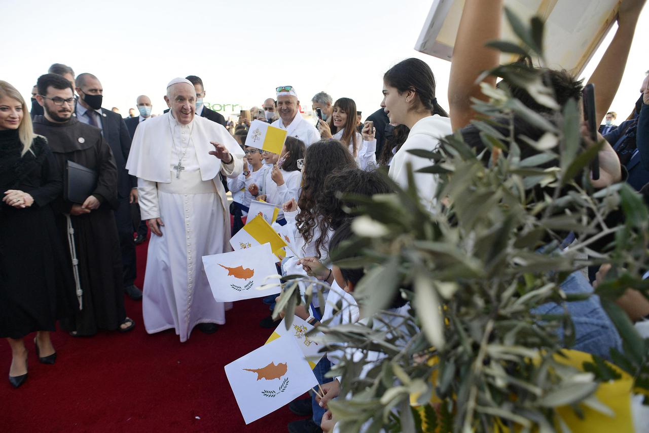 Pope Francis Arrives in Larnaca - Cyprus