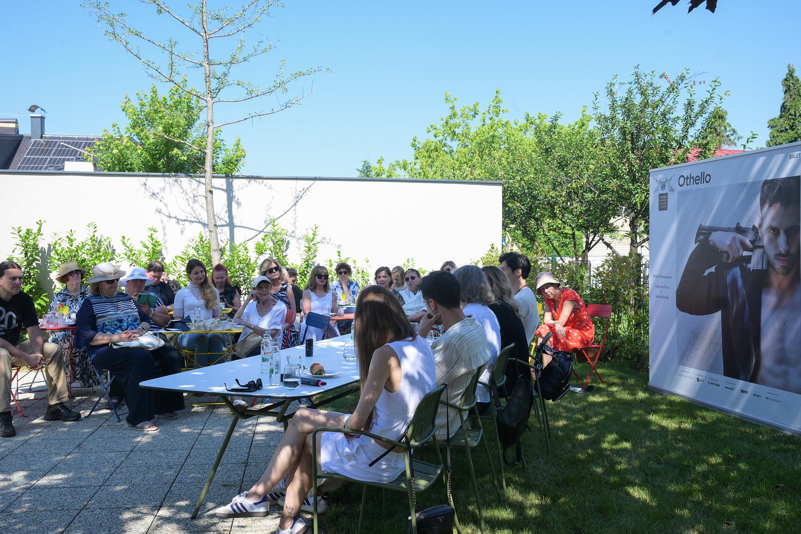 19.06.2026., Zagreb - Kazalisni dorucak posvecen nadolazecoj premijeri baleta "Othello". Na Kazalisnom dorucku s autoricom Valentinom Turcu razgovaralo se o njezinom uprizorenju "Othella", a o kreativnom procesu govorili su protagonisti Iva Vitic Gameiro, Guilherme Gameiro Alves  i Takuya Sumitomo.. Photo: Sandra Simunovic/PIXSELL