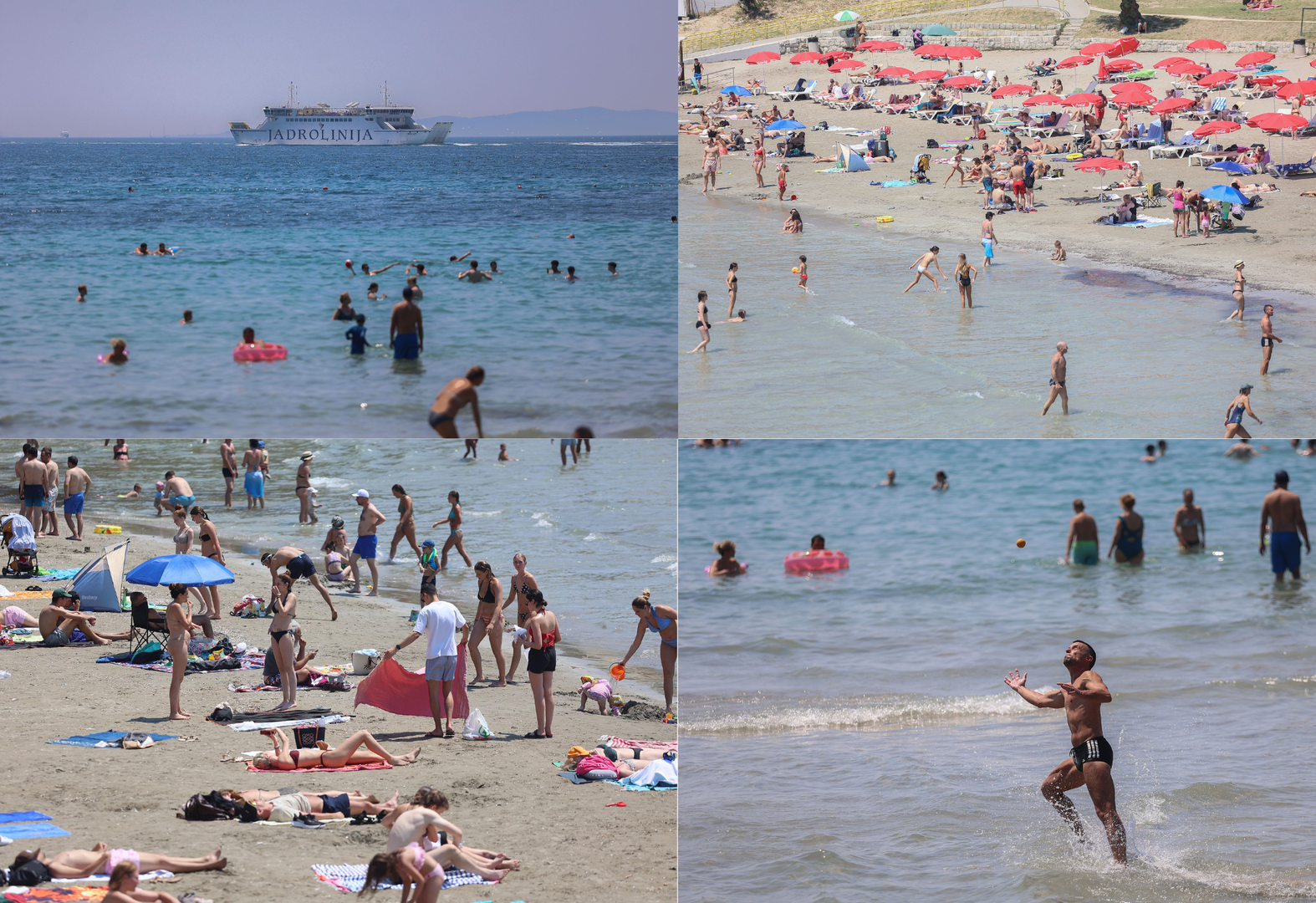 Na vrućih 34 stupnja Celzijevih mnogi su Splićani spas od sparine potražili na gradskim plažama.