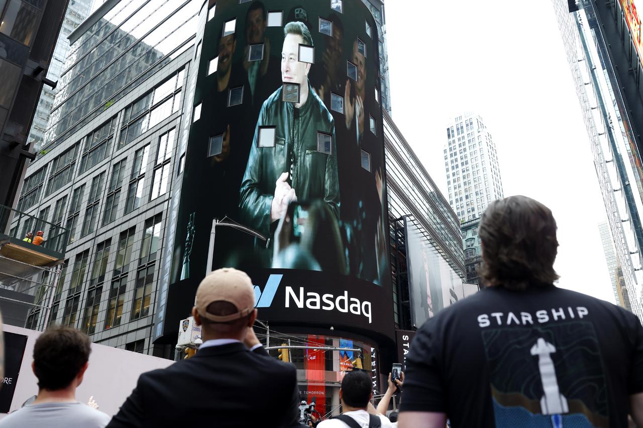 SpaceX IPO at the Nasdaq MarketSite Exchange in Times Square