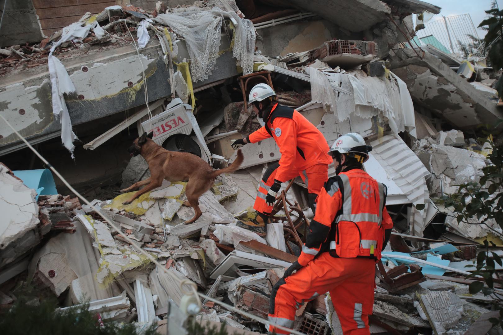 Switzerland rescue team search a ruined building in Hatay, Turkey, February 7, 2023. A powerful earthquake has hit a wide area in south-eastern Turkey, near the Syrian border, killing more than 7000 people and trapping many others. Photo by Serdar Ozsoy/Depo Photos/ABACAPRESS.COM Photo: Depo Photos/ABACA/ABACA