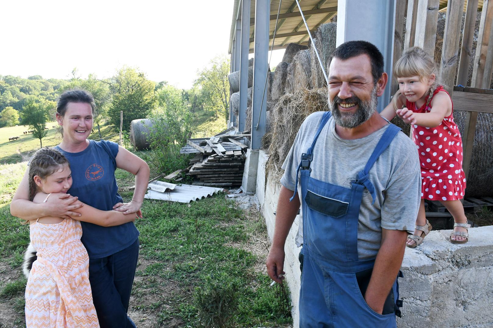 20.07.2023.,Bestrma - Izbor za najbolji OPG - Zlata vrijedan. OPG Anita Zrnic. Obitelj Zrnic - otac Sandro, majka Anita, kcerke Ela i Franka. Photo: Nikola Cutuk/PIXSELL