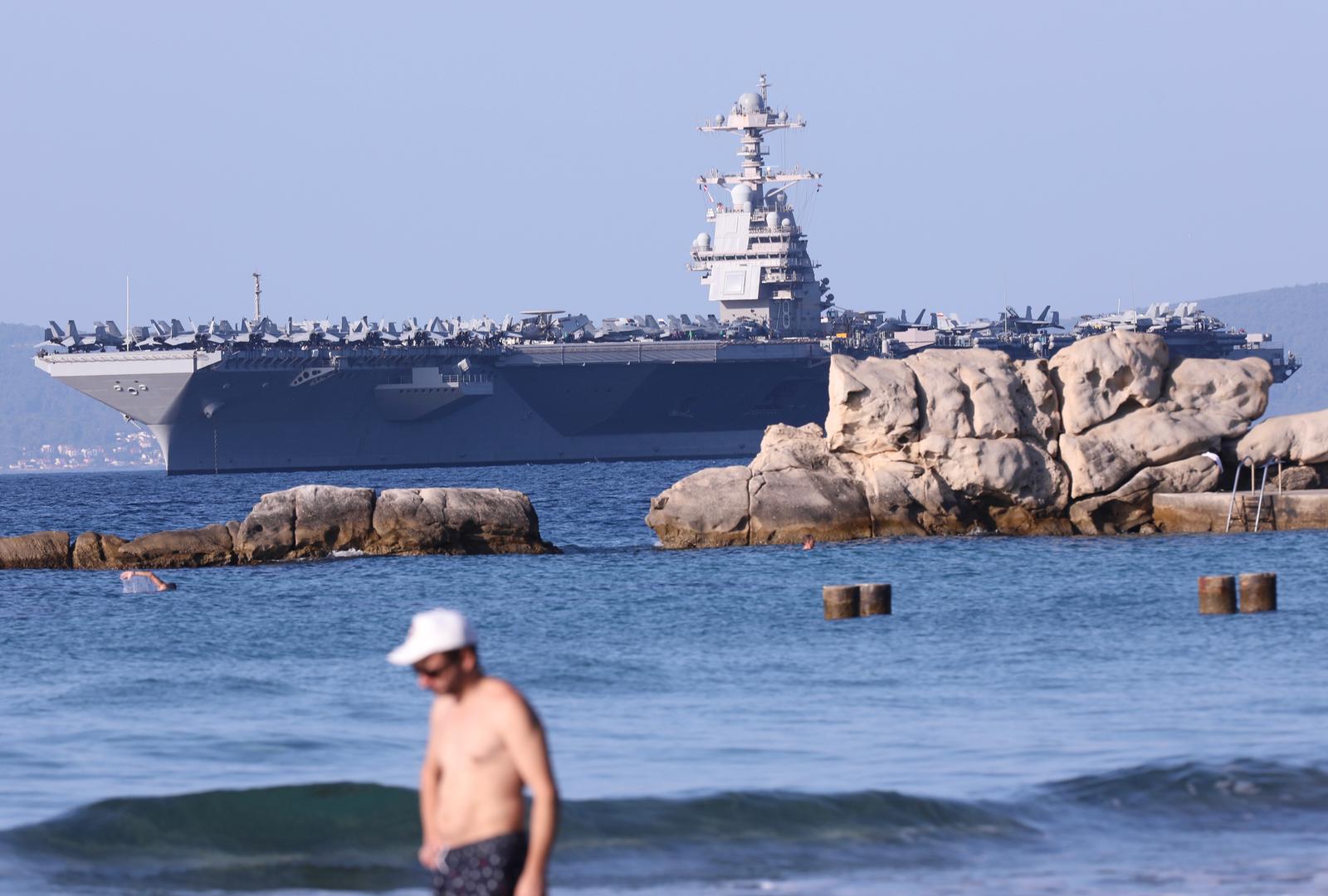 26.06.2023.,Split-Nosac aviona USS Gerald R. Ford (CVN 78) rano jutros stigao pred Split. Photo: Ivo Cagalj/PIXSELL