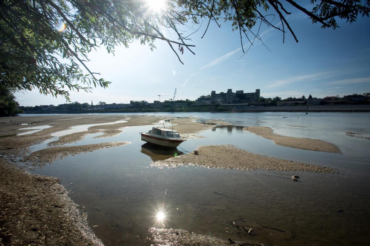 Osijek: Niski vodostaj rijeke Drave.
