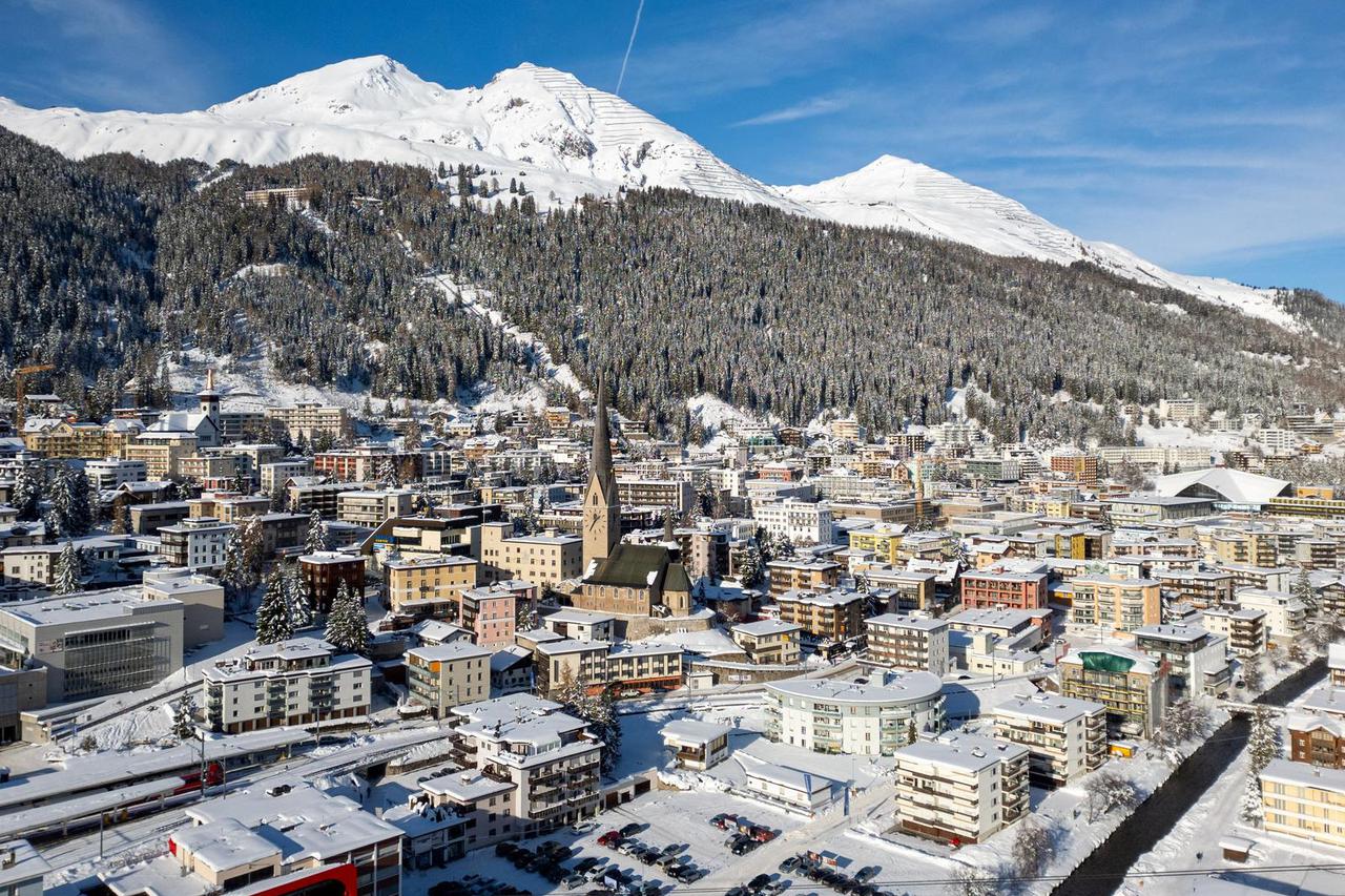 FILE PHOTO: Overview of the town of Davos ahead of the annual meeting of the WEF