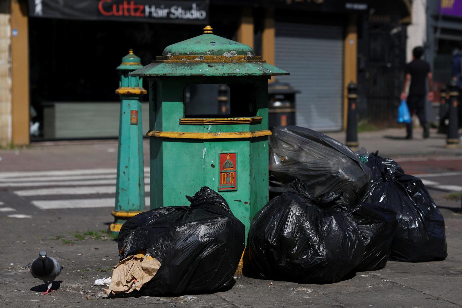 Rubbish bags lie on the street, as the strike action by Birmingham bin workers represented by the Unite union enters its fifth week in Birmingham, Britain, April 11, 2025. REUTERS/Hannah McKay Photo: HANNAH MCKAY/REUTERS
