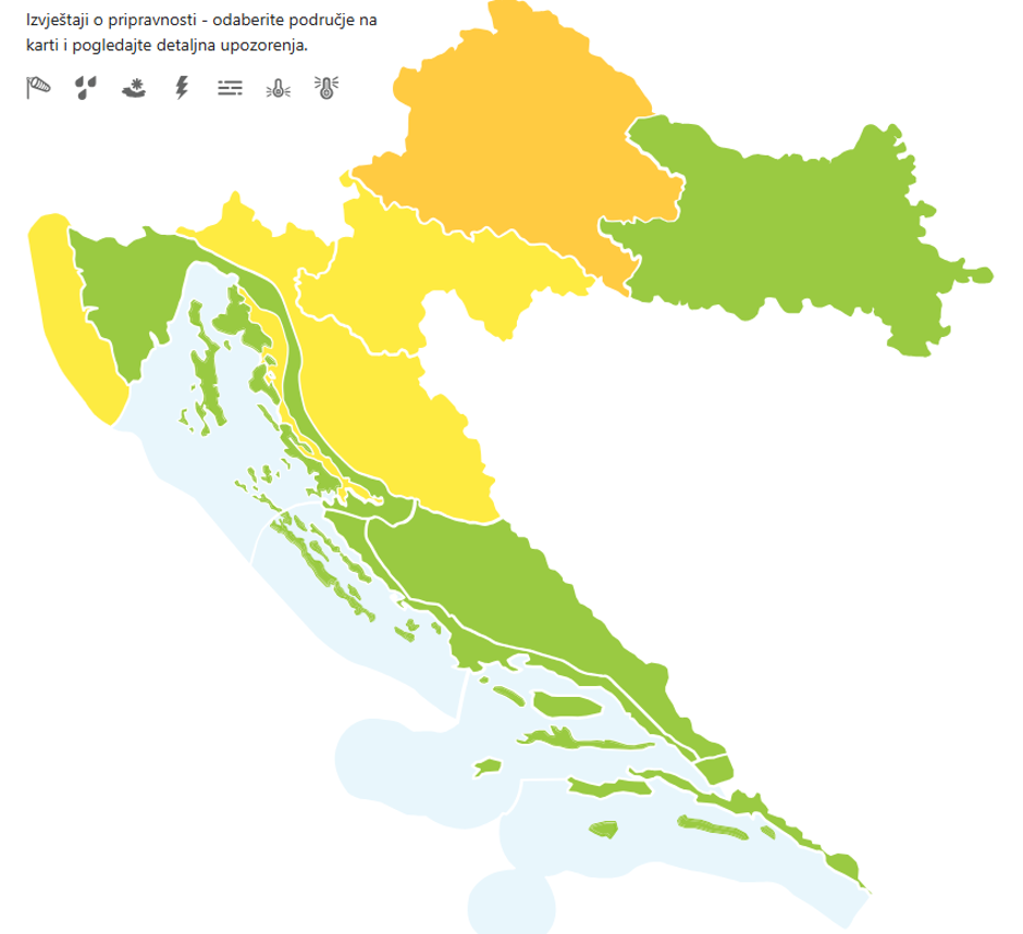 Upozorenja za srijedu